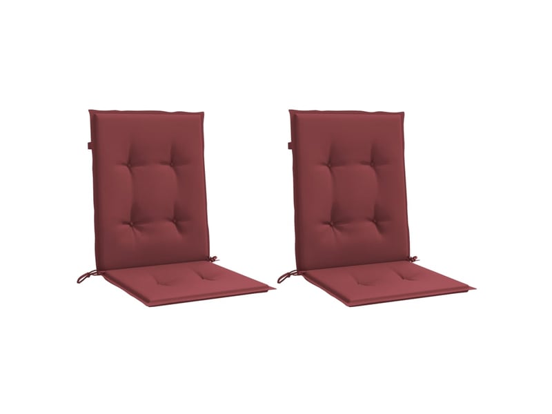  Lot de 2 coussins de chaise dossier bas rouge bordeaux mélangé cf59415  - Conforama D