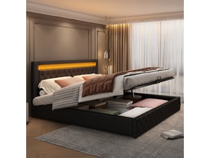 Lit coffre 180x200 cm coloris noir