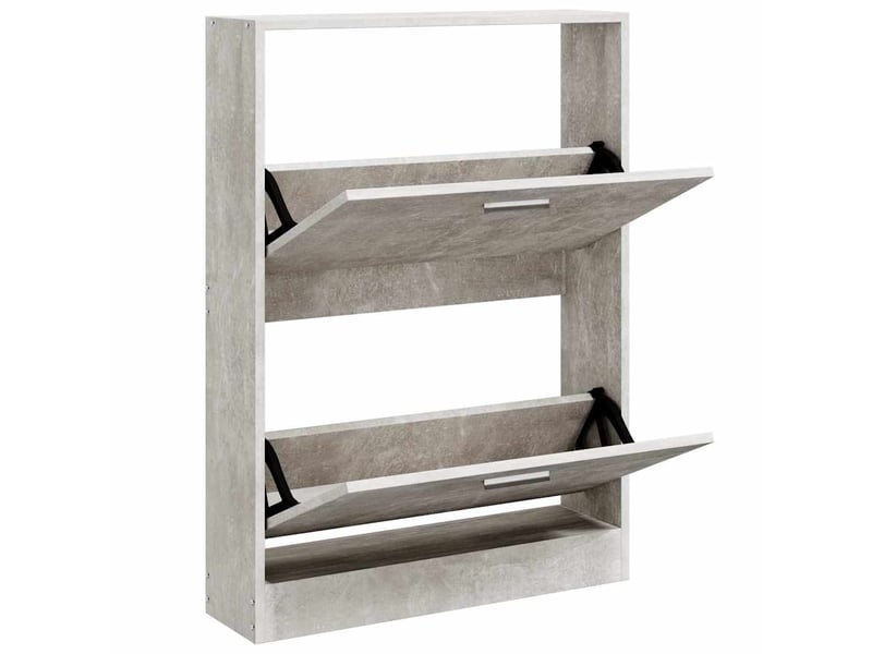  Meuble à chaussure, armoire à chaussures gris béton 59x17x81 cm bois d'ingénierie  - Conforama C