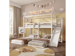 Lit superposé 90x200 cm <strong>SWEIKO</strong>  <strong></strong> coloris blanc