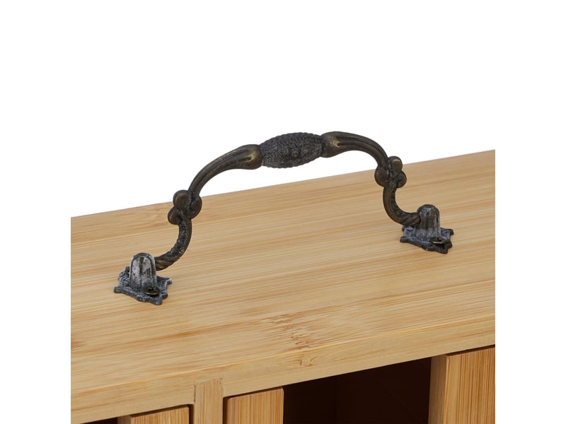  Boîte à thé organisateur avec 9 compartiments amovibles rangement compartiments rustique en bambou naturel 13_0014321  - Conforama D