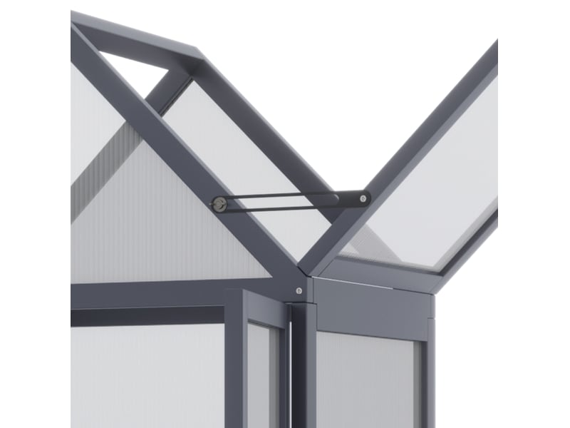  Serre de jardin mini à 3 niveaux en bois gris, portes verrouillables et toit ouvrant, 70,5 x 42 x 132 cm  - Conforama D