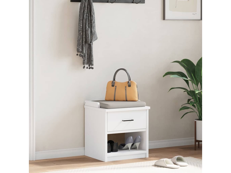  Banc de couloir, banc de rangement sandnes blanc 45x40x50 cm bois de pin massif  - Conforama C