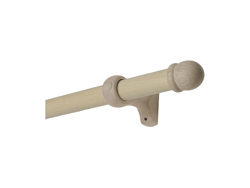  Kit tringle à rideaux en bois avec embouts ronds d28 mm 150 cm  - Conforama A
