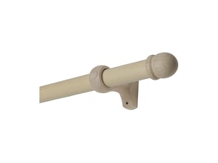 Kit tringle à rideaux en bois avec embouts ronds d28 mm 150 cm