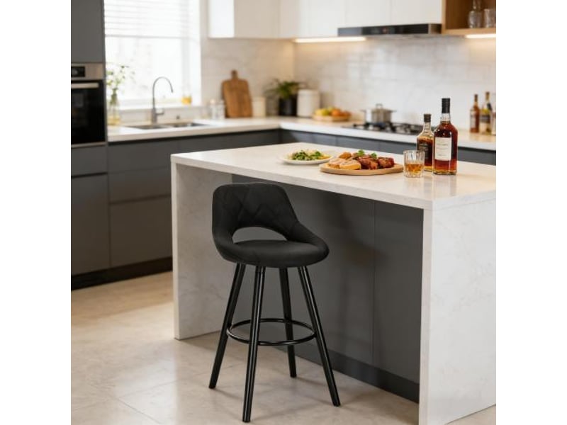  Chaise de bar chic avec dossier – chaise de cuisine multifonction pour cuisines, bars et bijouteries (1 chaise incluse)  - Conforama B
