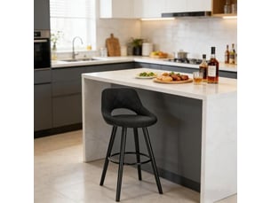 Chaise de bar chic avec dossier – chaise de cuisine multifonction pour cuisines, bars et bijouteries (1 chaise incluse)