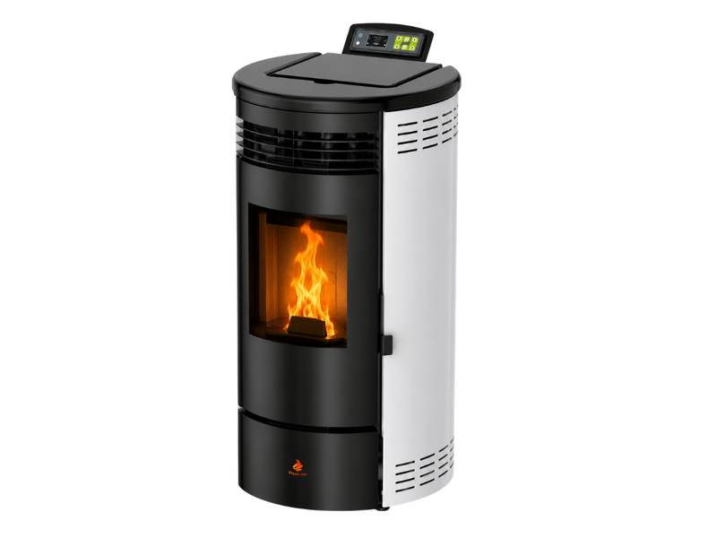 Poêle à granulés étanche flora 9 kw + télécommande - blanc - Conforama B