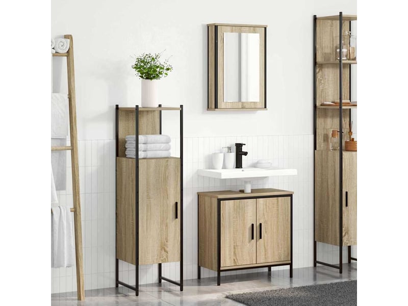  Ensemble de mobilier de salle de bain 3 pc marron cf64402  - Conforama B