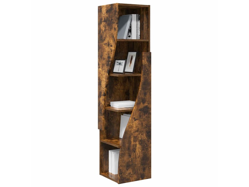  Meuble d'angle, meuble de rangement salon 32x32x140cm bois d'ingénierie chêne fumé  - Conforama C