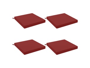 Lot de 4 coussins de siège, coussins d'assise soest 100 % polyester bordeaux cf60348