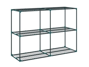 Étagère à plantes 143x48x100 cm vert foncé, acier et plastique, 3 étages pour balcon et terrasse