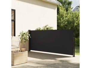 Auvent latéral rétractable, store latéral paravent noir 117x300 cm