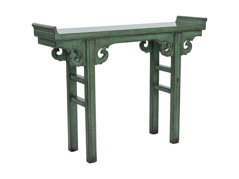  Console d'entrée verte en bois 127x33x95 cm h  - Conforama A