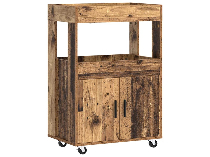 Chariot de service, chariot de bar bois ancien 60x39.5x89 cm bois d'ingénierie - Conforama A