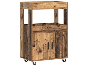 Chariot de service, chariot de bar bois ancien 60x39.5x89 cm bois d'ingénierie
