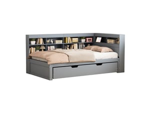 Lit gigogne 90x200 cm VIVRYN   coloris gris