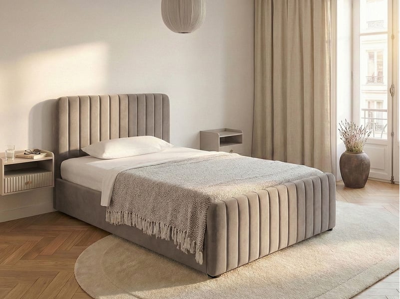 Lit ottoman lunan 120 x 200 cm taupe  - Conforama B