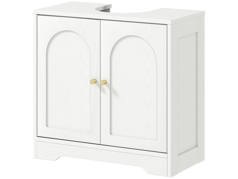  Meuble sous lavabo 2 portes étagère réglable blanc 60 x 30 x 65 cm  - Conforama B
