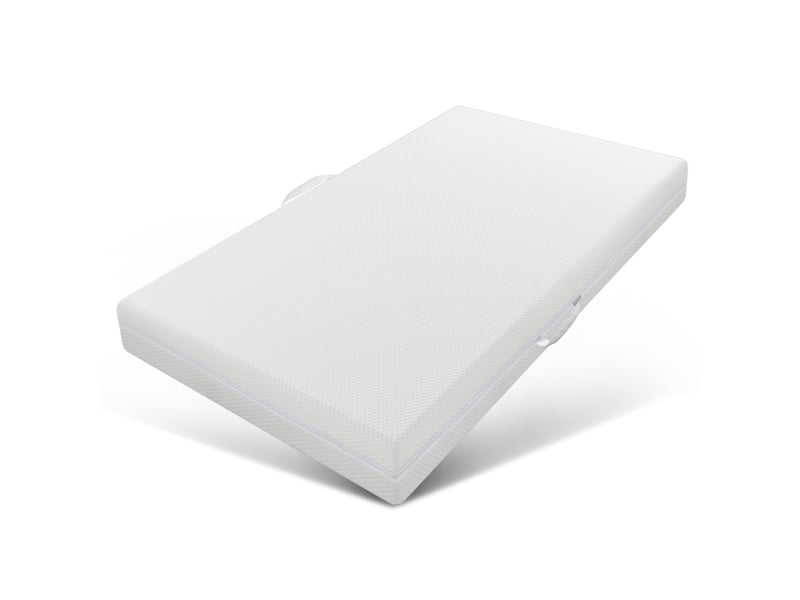 Matelas en mousse ulevr 90 x 200 cm, 15 cm, 7 zones, réversible h2h3, housse lavable et base antidérapante, blanc - Conforama A