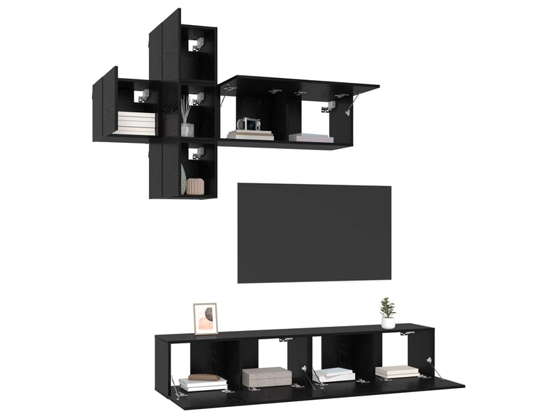  Ensemble meuble tv - banc tv - meuble de rangement 8 pcs bois d'ingénierie  - Conforama C