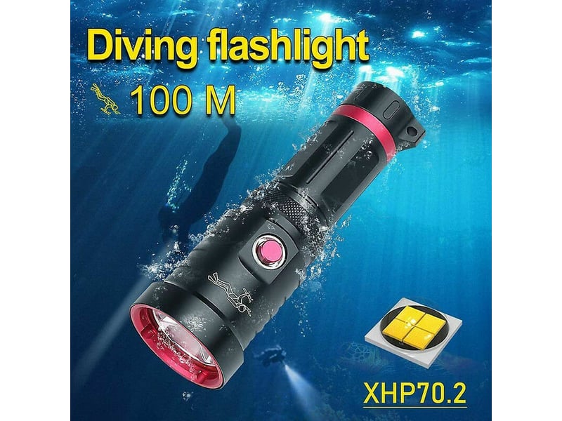  Lampe torche led ultra puissante,10000 lumens lampe de poche,ipx8 étanche 3 modes d'éclairage antichoc anti-dérapant lampe pour plongée camping randon  - Conforama E