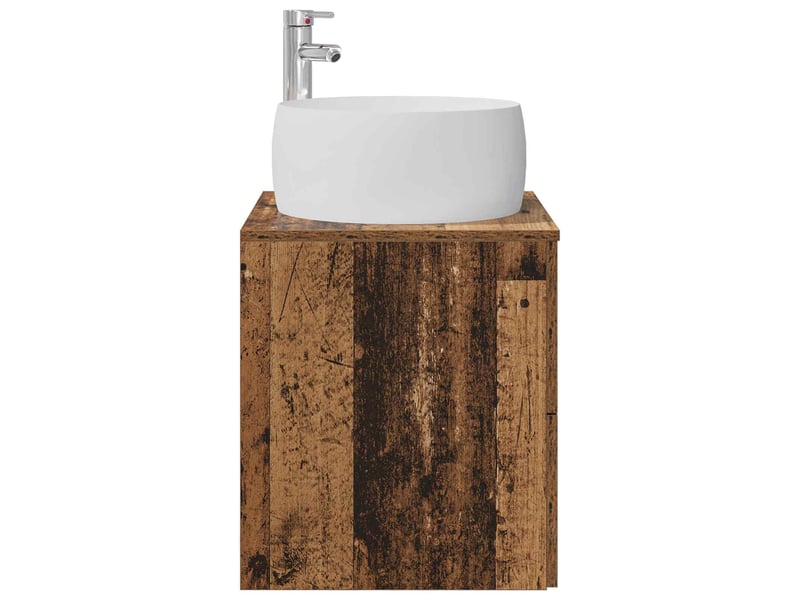  Vanité de lavabo mural, meuble de rangement bois ancien 49.5x44.5x66 cm shl8008  - Conforama D