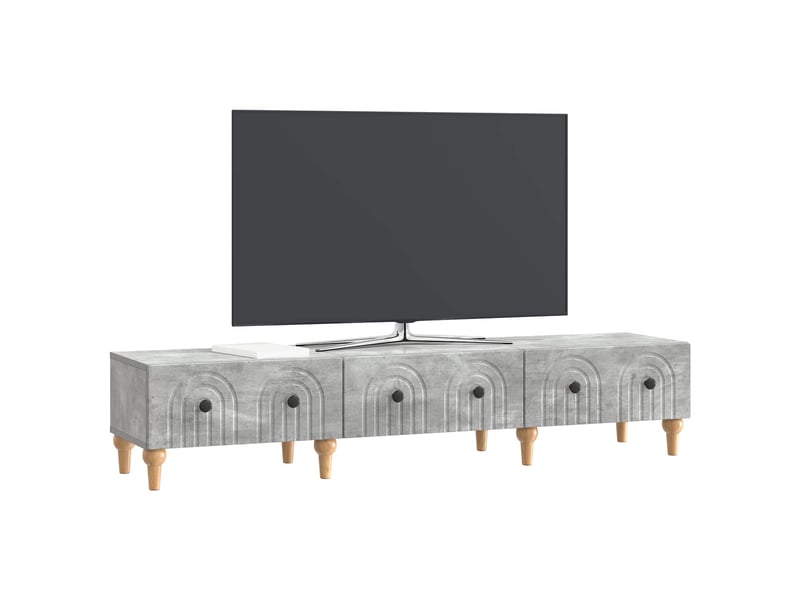  Meuble tv - banc tv - meuble de rangement gris béton 147 x 34,5 x 30 cm bois d'ingénierie  - Conforama C