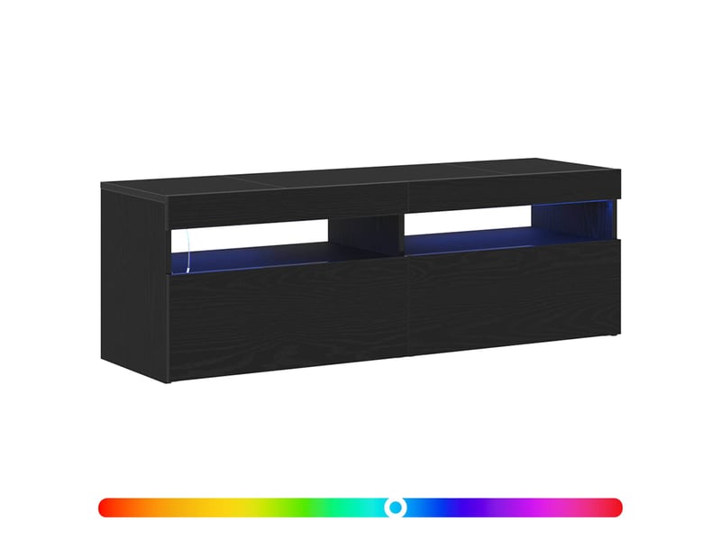  Meuble tv - banc tv - meuble de rangement 120 x 35 x 40 cm chêne noir bois d'ingénierie  - Conforama D