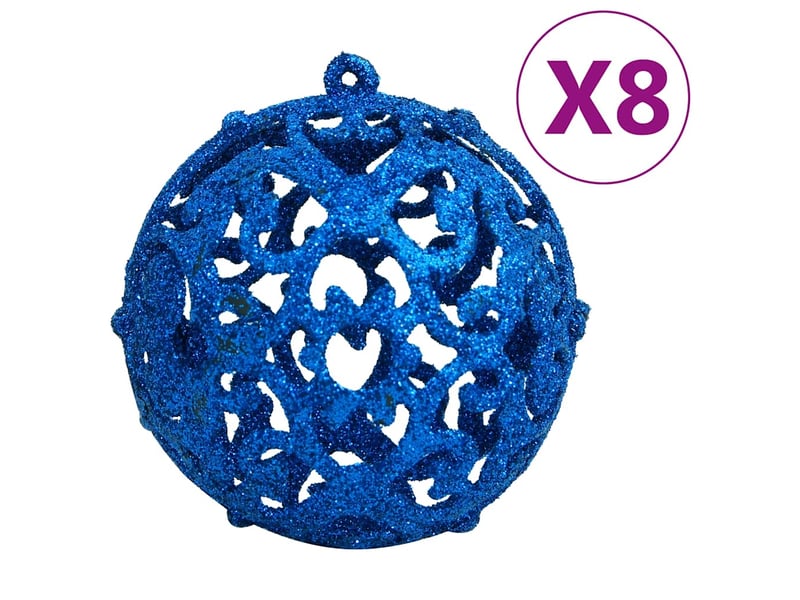  Ensemble de boules de noël 111 pièces bleu polystyrène  - Conforama D