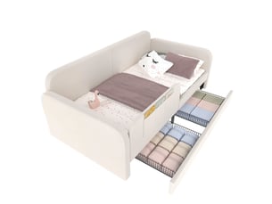 Lit avec rangement 90x200 cm MODENUIT    coloris blanc