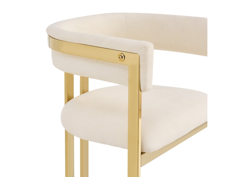  Lot de 2 chaises de salle à manger,60x50x76 cm,chenille,beige et doré  - Conforama D