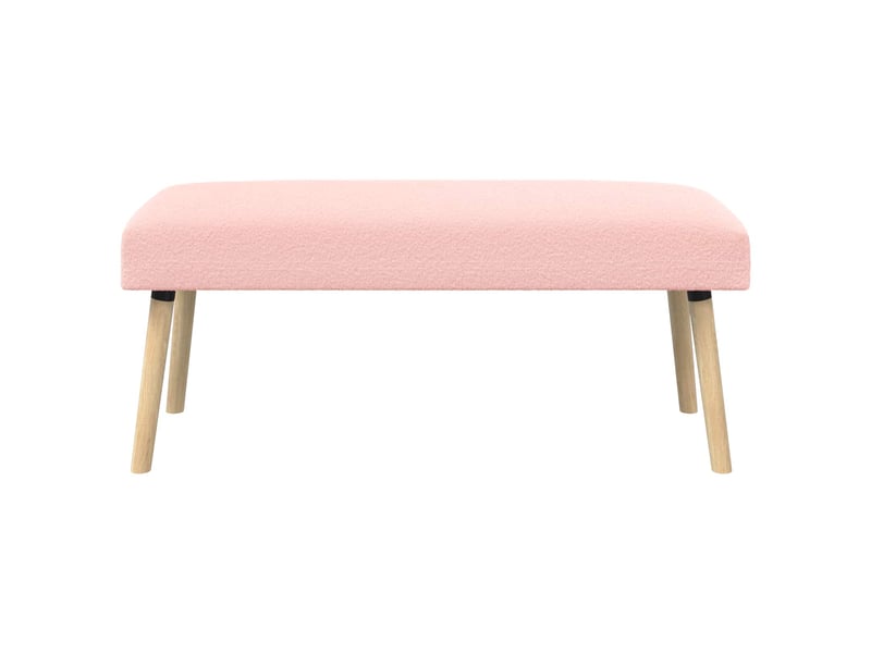  Banc rembourré, banc de lit, banc uni rose 110x40x46 cm bouclé  - Conforama E