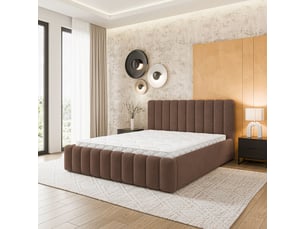 Lit coffre 140x200 cm <strong>MASSENO</strong>  <strong></strong> coloris marron
