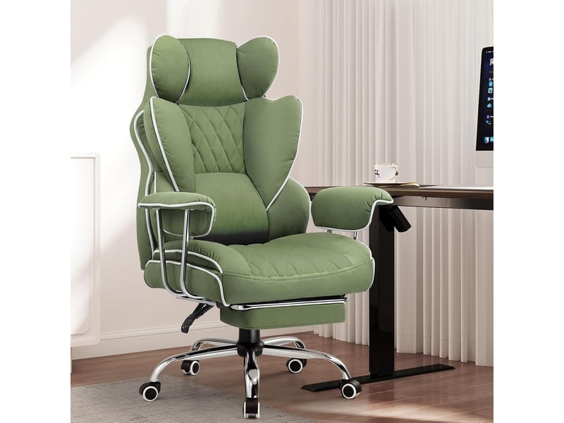  Gtplayer chaise de jeu avec soutien lombaire à ressort, repose-pieds, 180 kg - vert GT205-GE - Conforama B