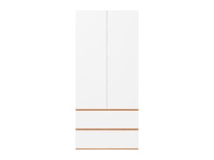 Armoire 2 porte(s) battante  2 tiroir(s) <strong>BIQZUYA</strong> <strong></strong> coloris bicolore largeur 90 cm