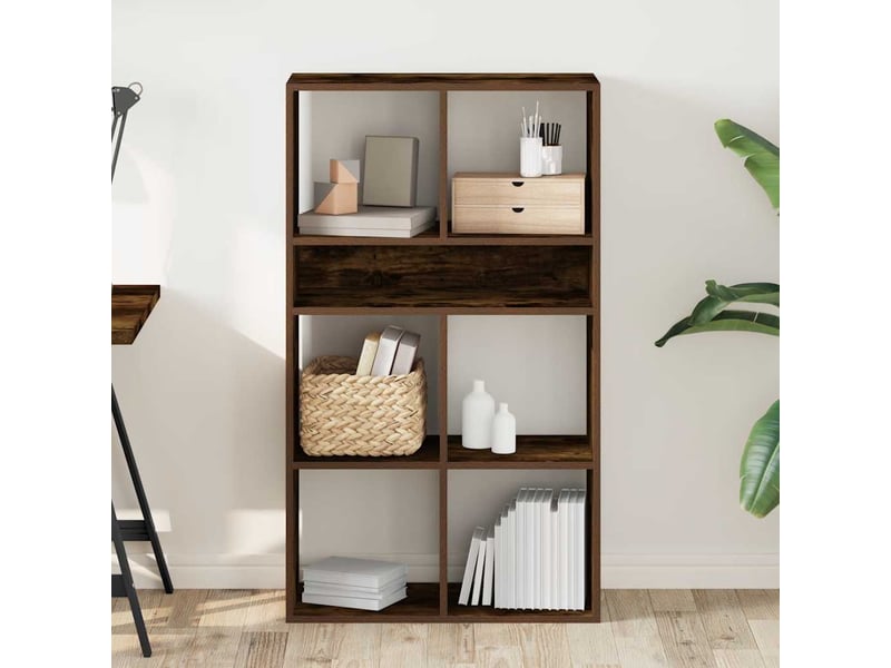  Bibliothèque, étagère de rangement chêne fumé 66x31x112 cm bois d'ingénierie  - Conforama C