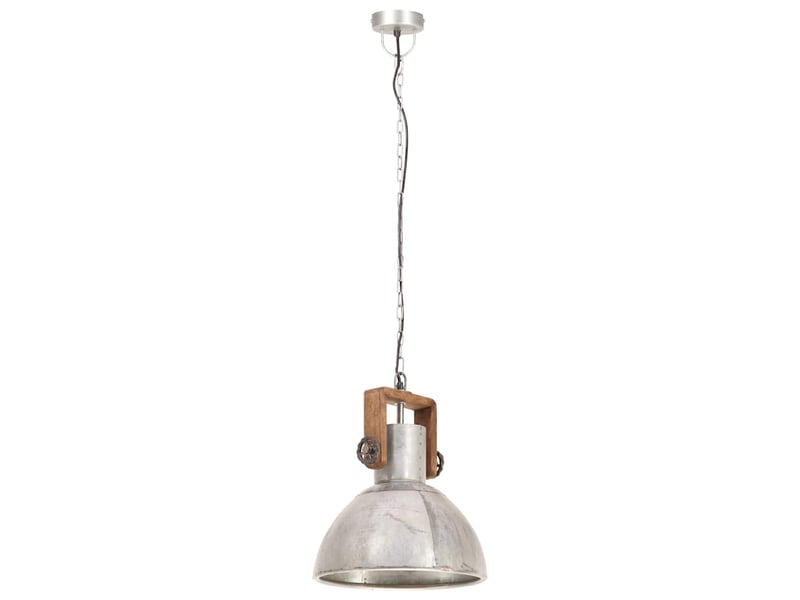  Lampe suspendue, suspension luminaire industrielle 25 w argenté rond 30 cm e27  - Conforama D