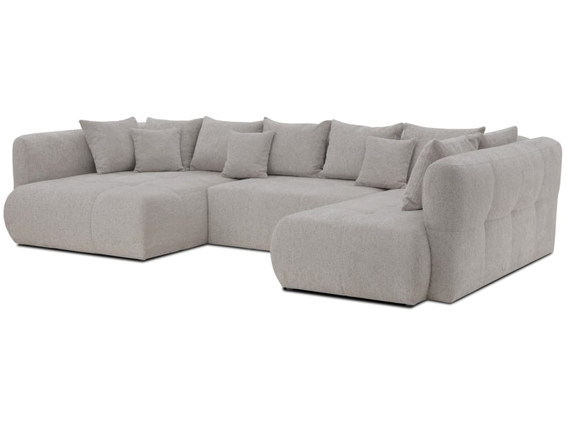  Canapé d'angle beige fixe 5 places  - Conforama C