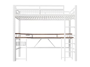 Lit mezzanine 90x200 cm <strong>ZOVIRA</strong>  <strong></strong> coloris blanc
