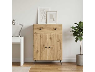 Buffet - bahut - meuble de rangement chêne artisanal 66 x 34,5 x 90 cm bois d'ingénierie