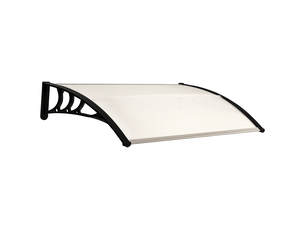 Auvent de porte d'entrée 100 x 75 cm, auvent adossé, polycarbonate transparent