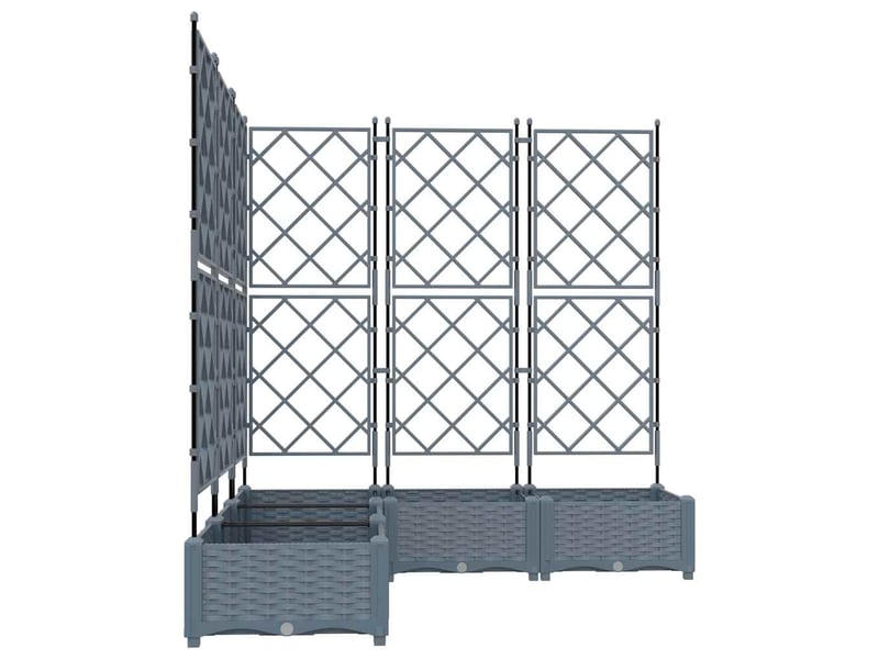  Jardinière - cache-pot de jardin 5 pcs gris clair 120 x 120 x 125,5 cm pp  - Conforama E