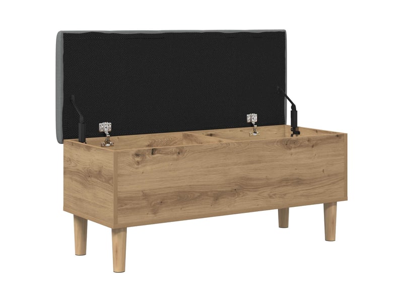  Banc chambre, banc de rangement avec coussin chêne artisanal 102x42x46 cm  - Conforama C