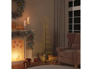 Sapin de noël, arbre de noël à led 100 led blanc chaud 150 cm cf60979