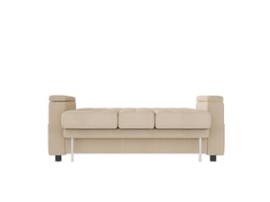 Canapé droit convertible ULEVR 2 places Polyester beige avec coffre de rangement