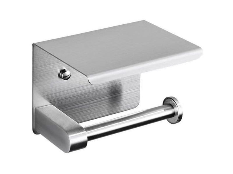  Porte papier toilette, support papier toilette mural, 304 acier inoxydable porte rouleau toilette, installation avec vis ou 3m auto-adhésif, argent  - Conforama A