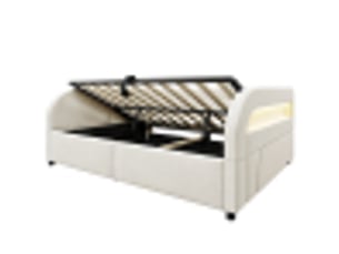 Lit coffre 140x200 cm <strong>LEYTN</strong> <strong></strong> coloris beige