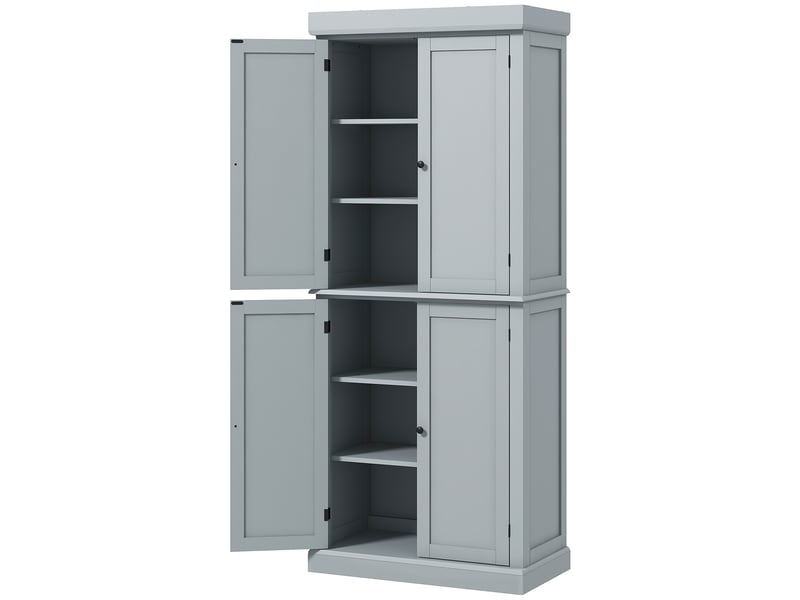  Armoire cuisine moderne gris placards étagères réglables 76x41x184 cm  - Conforama B