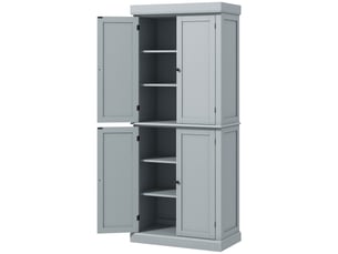 Armoire cuisine moderne gris placards étagères réglables 76x41x184 cm